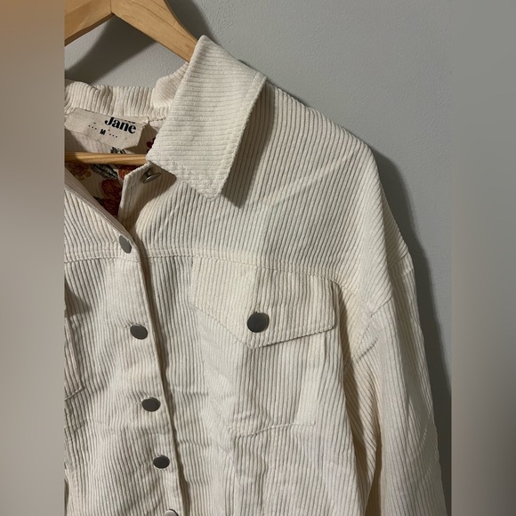 Savanna Jane Embroidered Floral Cream Ivory Corduroy Jacket Medium - Picture 6 of 14